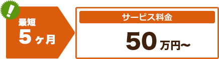 最短4ヶ月 サービス料金48万円～